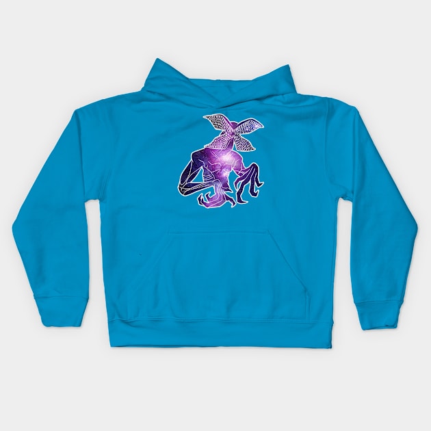 Stranger Things Inspired Cosmic Demogorgon Kids Hoodie by charlescheshire